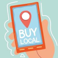 comprar local, apoyar negocios locales vector