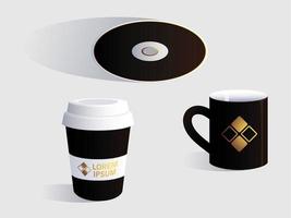 personal mug, identity brand on white background vector