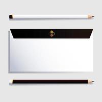 envelope and pencil, corporate identity template on white background vector