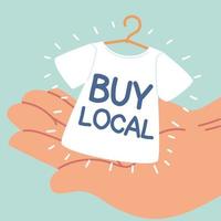 comprar local, apoyar negocios locales vector