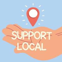 comprar localmente, apoyar negocios locales vector