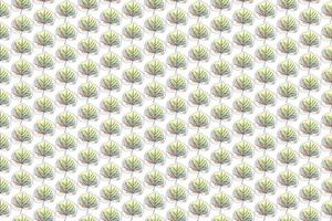 Floral seamless pattern, split-leaf Philodendron and palm leaves background, line art ink drawing vector
