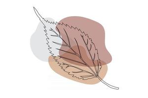 la línea abstracta deja en las líneas y el fondo artístico minimalista y arte de la pared natural. dibujo de arte lineal con forma abstracta. diferentes formas para decoración de paredes, diseño de portadas de postales o folletos vector