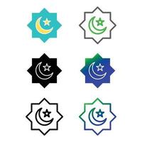 conjunto de iconos de símbolo del islam, icono de ramadán vector