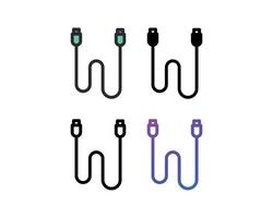 USB cable icon set vector