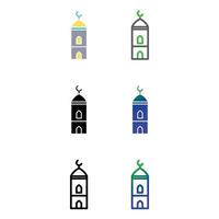 conjunto de iconos de minarete vector