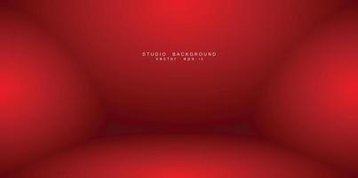 Empty red color studio room background vector