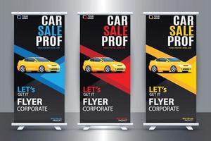 Free Car roll up banner design idea for car company and car repair company vector