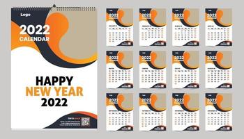 idea de plantilla de diseño de calendario de pared moderno gratis 2022 con vector