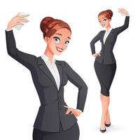 Smiling businesswoman taking selfie vector character