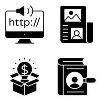 Pack of Http Glyph Icons vector