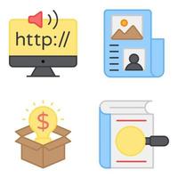 Pack of Http Flat Icons vector