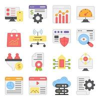 Pack of Money Management Flat Icons vector