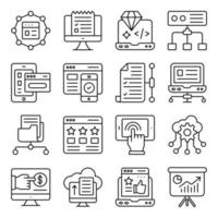 Pack of Online Website Linear Icons vector