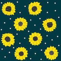 lindo patrón turquesa con línea girasoles fondo transparente textiles para niños minimalismo papel álbum de recortes para niños vector