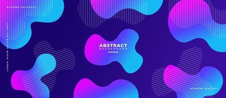 Blue and Magenta 3D Fluid Wave Shape Abstract Liquid Background. vector