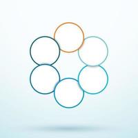 Infographic Six Circle Diagram Linked Segments Template vector