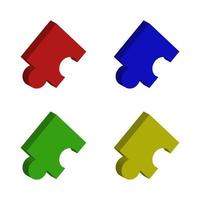 Puzzle Illustrated On White Background vector