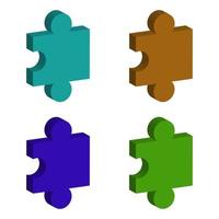 Puzzle Illustrated On White Background vector