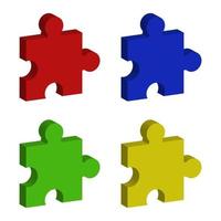 Puzzle Illustrated On White Background vector