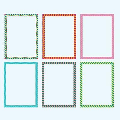 calligraphic colourful Border frames set Free Vector Six Broder frame