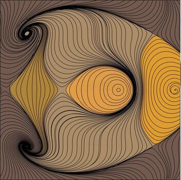 Minimalist Abstract Flow Curvy And Wavy Streamlines Line Art Background Texture vector