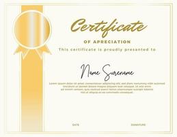 Editable certificate template, with a simple and elegant appearance vector