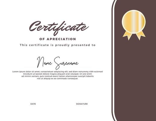 Editable certificate template, with a simple and elegant appearance