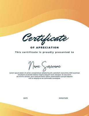 Editable certificate template, with a simple and elegant appearance