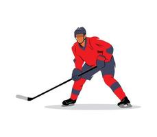 Abstract hockey player on a white background. Vector illustration.