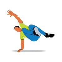 Abstract man jumping outdoor parkour on a white background. Vector illustration.