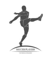 Icon soccer player on a white background. Vector illustration.