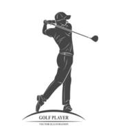 Icon golf player on a white background. Vector illustration.