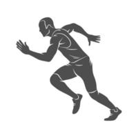 Silhouette runners on short distances sprinter on a white background. Vector illustration.