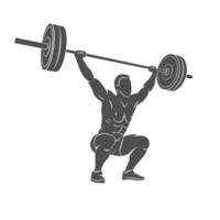hombre fuerte levantando pesas levantamiento de pesas levantamiento de pesas. ilustración vectorial. vector