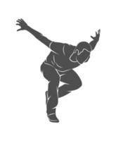 Silhouette man jumping outdoor parkour. Vector illustration.