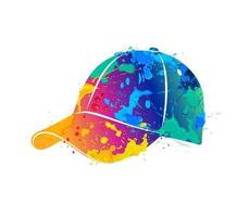 Abstract baseball cap splash of watercolors. Vector illustration of paints.