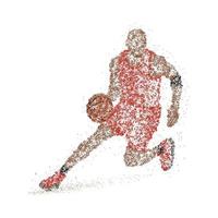 Abstract basketball player of colorful circles. Vector illustration.