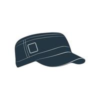 A cap with a visor for protection from the sun. Vector illustration.