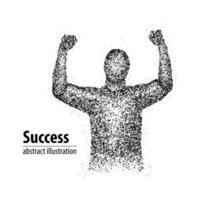 Abstract successful man from circles. Vector illustration.