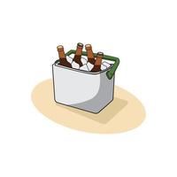 Cartoon icebox with beer bottles design illustration vector eps format , suitable for your design needs, logo, illustration, animation, etc.