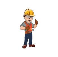 Handyman cartoon character design illustration vector eps formato, adecuado para sus necesidades de diseño, logotipo, ilustración, animación, etc.