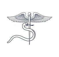 caduceo médico símbolo diseño ilustración vector formato eps, adecuado para sus necesidades de diseño, logotipo, ilustración, animación, etc.