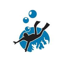 Diver under water design illustration vector eps format , suitable for your design needs, logo, illustration, animation, etc.