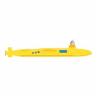 Submarino amarillo en estilo de elemento plano aislado sobre fondo blanco. vector