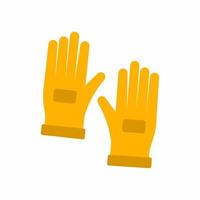 Yellow safety gloves for engineer in flat element style isolated on white background vector