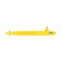 Yellow submarine in flat element style isolated on white background. vector