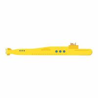 Yellow submarine in flat element style isolated on white background. vector