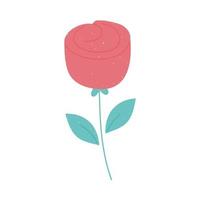 delicada flor rosa icono de decoración en estilo de dibujos animados vector