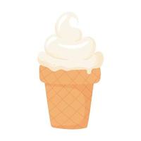 helado, icono de dibujos animados de productos lácteos de leche vector